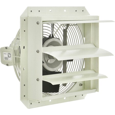 Global Industrial Corrosion Resistant Exhaust Fan with Shutter, 12 Diameter, Direct Drive, 1/8 HP, 900 CFM, 115V 292893